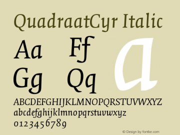 QuadraatCyr Italic Version 001.000 Font Sample
