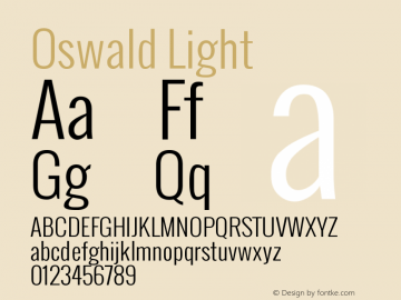 Oswald Light Version Font Sample