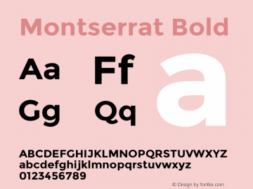 Montserrat Bold Version 2.001 Font Sample