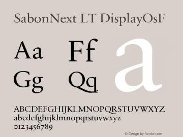 SabonNext LT DisplayOsF Version 001.000 Font Sample