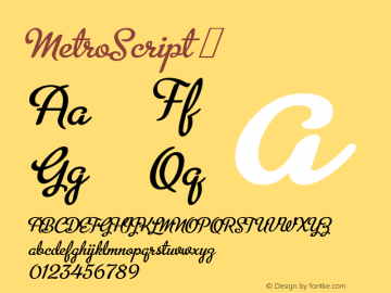 MetroScript ☞ 1.000;com.myfonts.easy.alphabetsoup.metroscript.regular.wfkit2.version.32hF图片样张