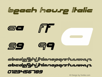 Beach House Italic Fontmaker 2.0 (22.02.99)图片样张
