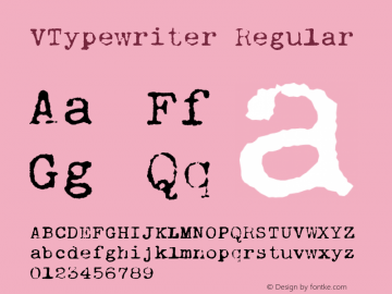 VTypewriter Regular Version 001.000 Font Sample