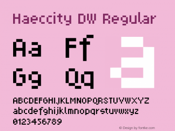 Haeccity DW Regular Unknown Font Sample