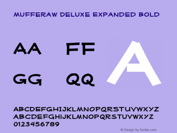 Mufferaw Deluxe Expanded Bold Version 001.001 Font Sample