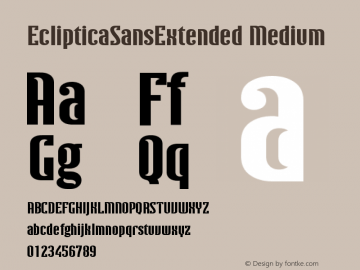 EclipticaSansExtended Medium Version 001.000图片样张