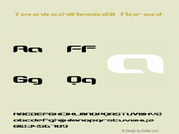 TeknikohlRemix01 Normal Macromedia Fontographer 4.1.5 2/23/99图片样张
