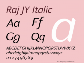 Raj JY Italic Version 1.000图片样张