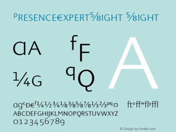 PresenceExpertLight Light Version 001.001 Font Sample