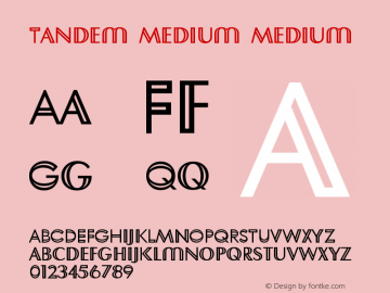 Tandem Medium Medium Version 001.001 Font Sample