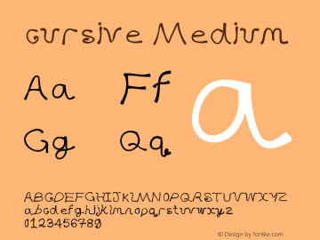 cursive Medium Version 001.000 Font Sample