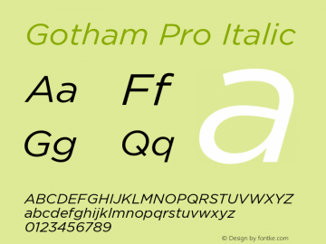 Gotham Pro Italic Version 1.001图片样张
