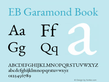 EB Garamond Book Version 000.012g Font Sample