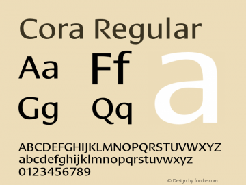Cora Regular Unknown Font Sample
