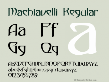 Machiavelli Regular Brendel            :05.07.1995 Font Sample