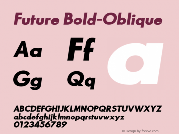 Future Bold-Oblique 1.000 Font Sample