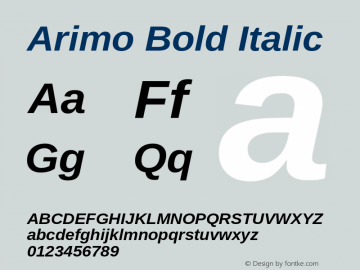 Arimo Bold Italic Version 1.23图片样张