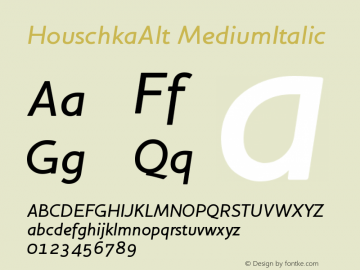 HouschkaAlt MediumItalic Version 001.000图片样张