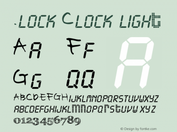 .Lock Clock Light Unknown Font Sample