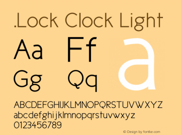 .Lock Clock Light Unknown Font Sample