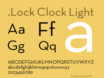 .Lock Clock Light Unknown Font Sample