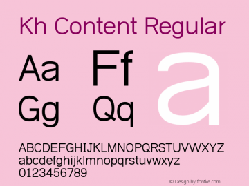 Kh Content Regular 2.10 2008 Font Sample