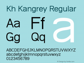 Kh Kangrey Regular 2.20 2009 Font Sample