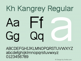 Kh Kangrey Regular 1.00 May 2, 2008, initial release Font Sample