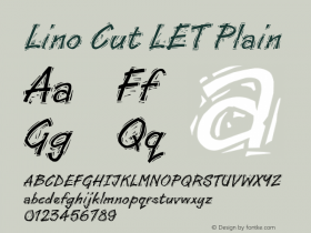 Lino Cut LET Plain 1.0 Font Sample