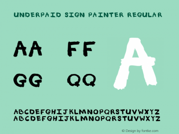 Underpaid Sign Painter Regular Unknown Font Sample