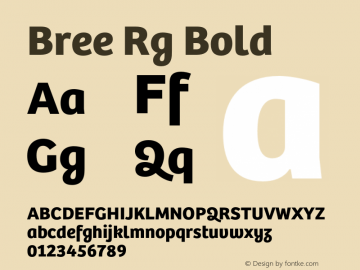 Bree Rg Bold Version 1.000 Font Sample