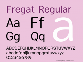 Fregat Regular Version 1.000 2008 initial release Font Sample