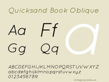 Quicksand Book Oblique 001.000 Font Sample