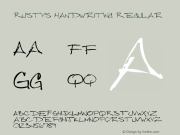 Rustys Handwriting Regular Unknown Font Sample