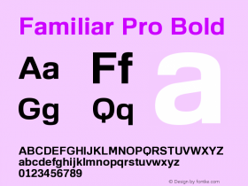 Familiar Pro Bold Version 1.000 Font Sample