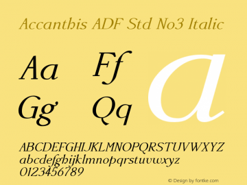 Accanthis ADF Std No3 Italic Version 1.008图片样张