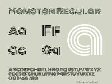 Monoton Regular Version 1.000 Font Sample