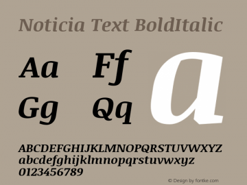 Noticia Text BoldItalic Version 1.003图片样张