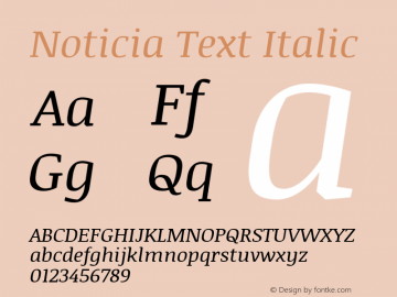 Noticia Text Italic Version 1.003图片样张
