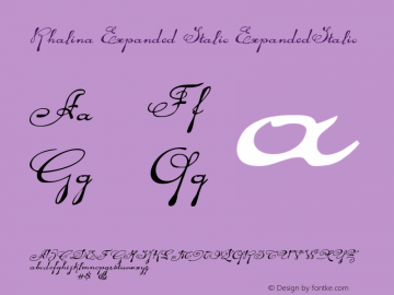 Rhalina Expanded Italic ExpandedItalic Version 1 Font Sample