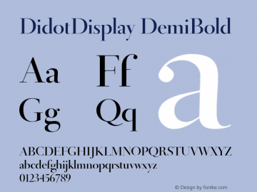DidotDisplay DemiBold Version 001.001 Font Sample