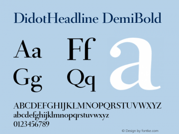 DidotHeadline DemiBold Version 001.001 Font Sample