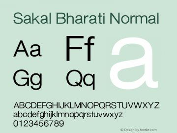 Sakal Bharati Normal 9.0 Font Sample