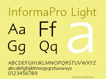 InformaPro Light Version 001.001 Font Sample