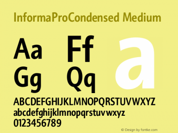 InformaProCondensed Medium Unknown Font Sample