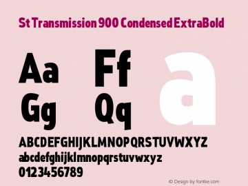 St Transmission 900 Condensed ExtraBold 1.000 Font Sample