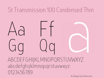 St Transmission 100 Condensed Thin 1.000图片样张