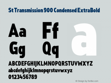 St Transmission 900 Condensed ExtraBold 1.000 Font Sample