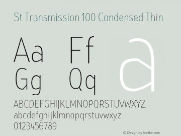 St Transmission 100 Condensed Thin 1.000图片样张