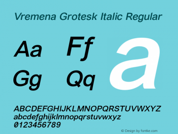 Vremena Grotesk Italic Regular Unknown图片样张